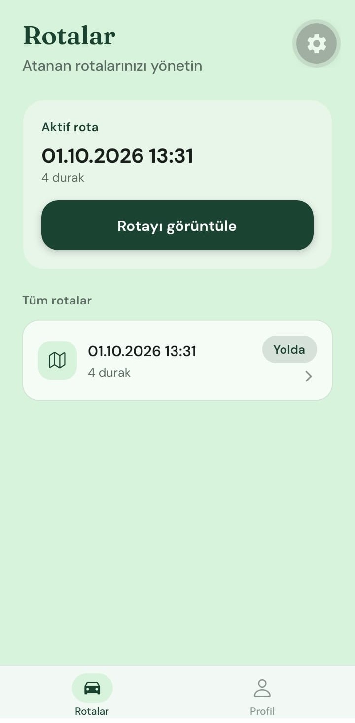 Atık Cepte driver app routes screen